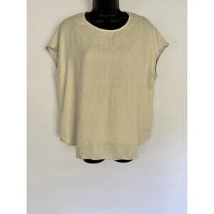 mm lafleur Women’s Cream Boxy Short Sleeve Blouse Size S